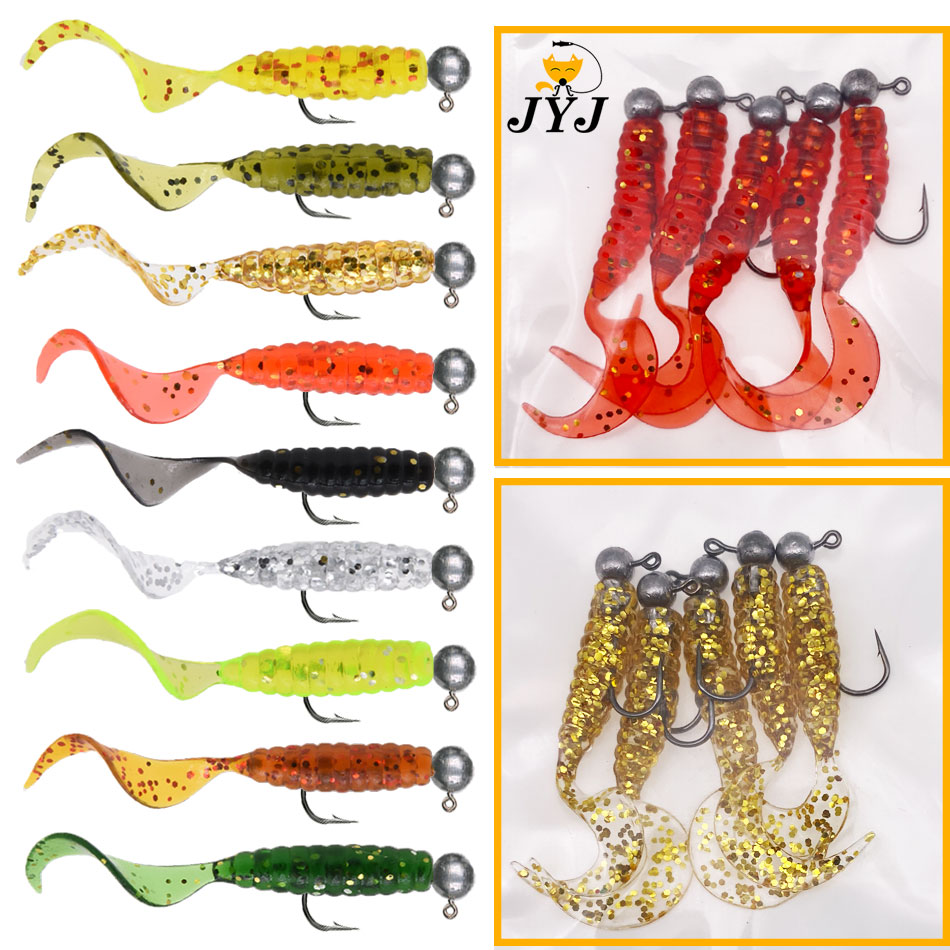 JYJ 5pcs/bag 1g jig hook with  - Fishing Lure Soft Plastic review and price