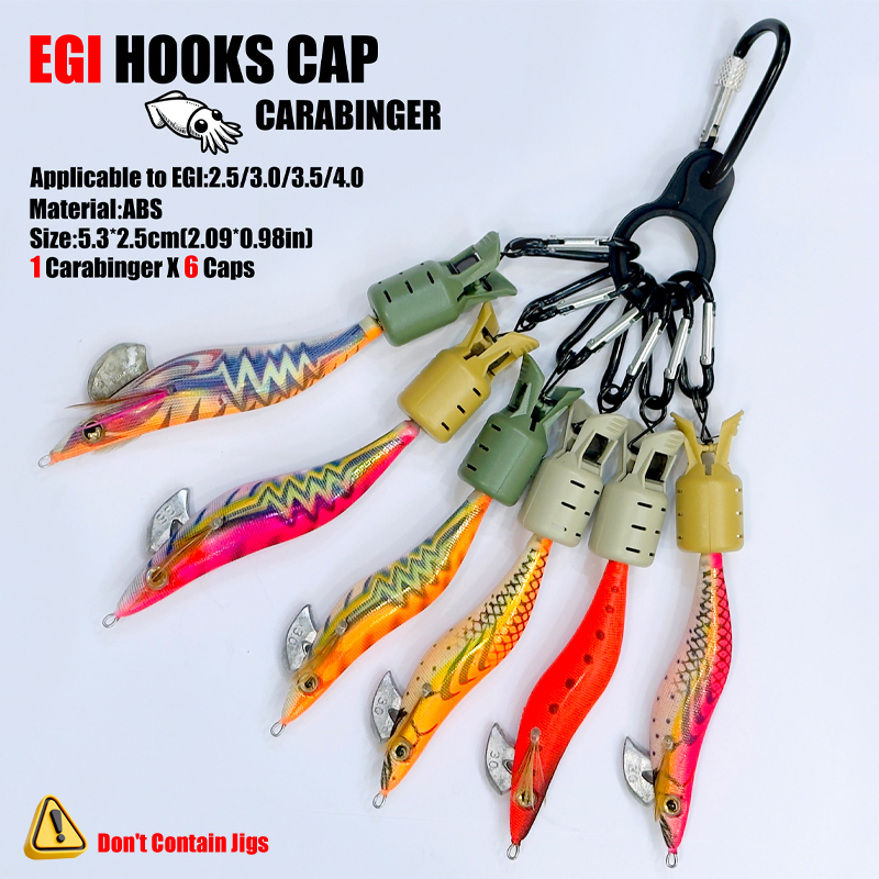 Squid Jig Hook Caps and Carabi - Fishing Lure Accessories review and price