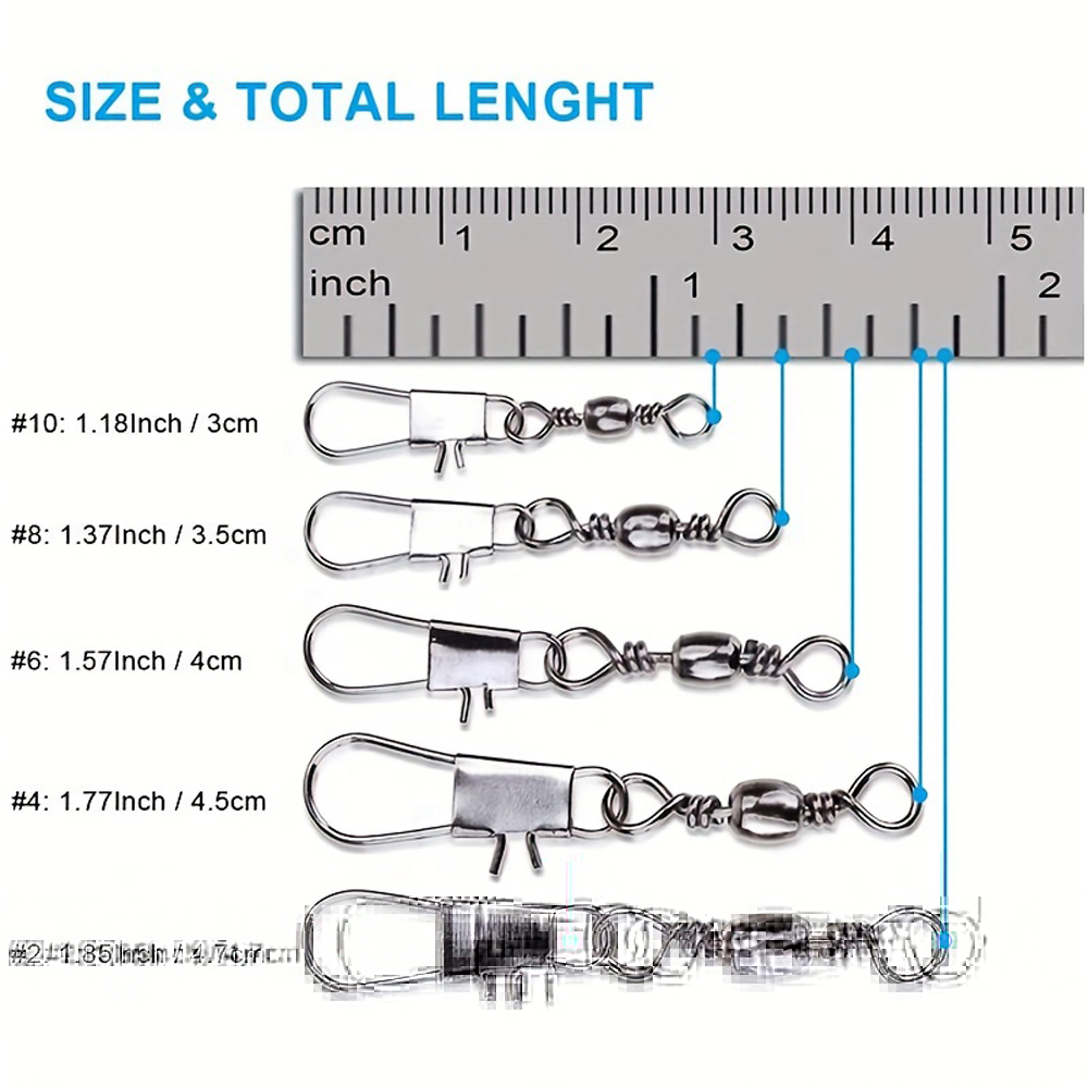 100Pcs/Lot 4#6#8#10#12# Swivel - Fishing Lure Accessories review and price