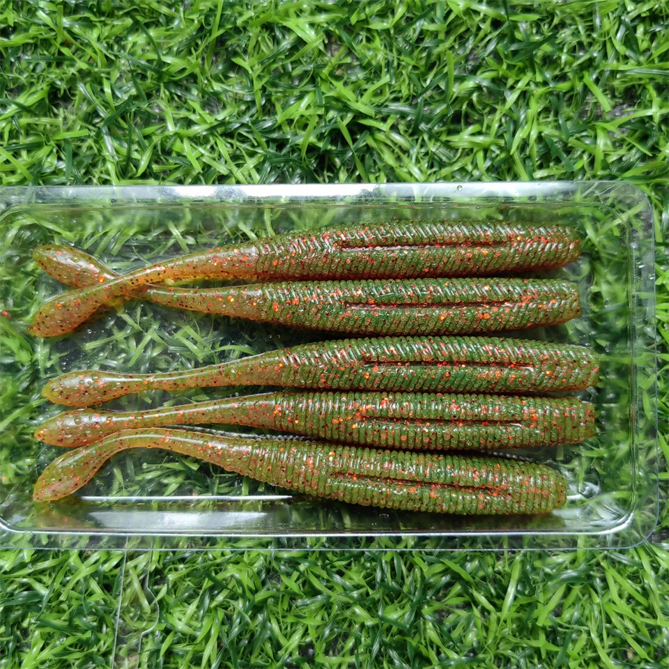 SWOLFY 5PCS Stick Worm Softbai - Fishing Lure Soft Plastic review and price
